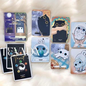 The House Cat Oracle II-Cartoon Deck ft. Codzienne życie uroczych kotów dla uzdrowienia i rozwoju-Unique Indie Oracle Cards Deck Karty afirmacji