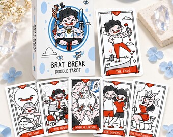 Brat Break Doodlez Tarot: Quirky Mischievous Humor Bold Doodle Art Cartoon Deck
