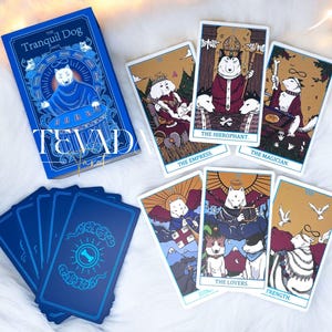 The Tranquil Dog Tarot STANDARD-Embrace Calmness with 78 Beautiful Cards Gentle Cartoon Puppy Illustrations-Unique Tarot Deck for Beginners