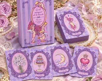 Rococo Lenormand Deck: Lavender Baroque Purple Foil French Court Aesthetic Oracle Cards