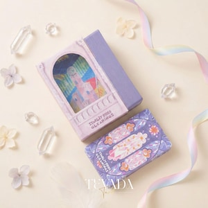 Starlit Gleanings Tarot with cute anime style watercolor art for intuitive divination and healing guidance.