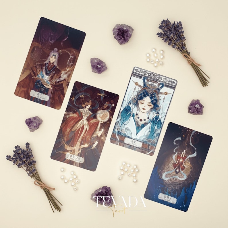 Explore intuitive guidance with the Fabled Cloudland Tarot Deck DELUXE, a 78-card Chinese mythology tarot featuring flowing art, celestial figures, and symbolic wisdom.