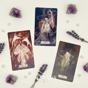Explore intuitive guidance with the Fabled Cloudland Tarot Deck DELUXE, a 78-card Chinese mythology tarot featuring flowing art, celestial figures, and symbolic wisdom.
