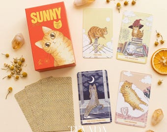 Sunny Orange Cat Tarot PRO Edition: Adorable Cartoon Animal Deck Whimsical Cards