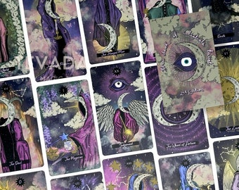 Golden Journey Tarot LUXURY AI Generated Art Golden Stamping - Etsy