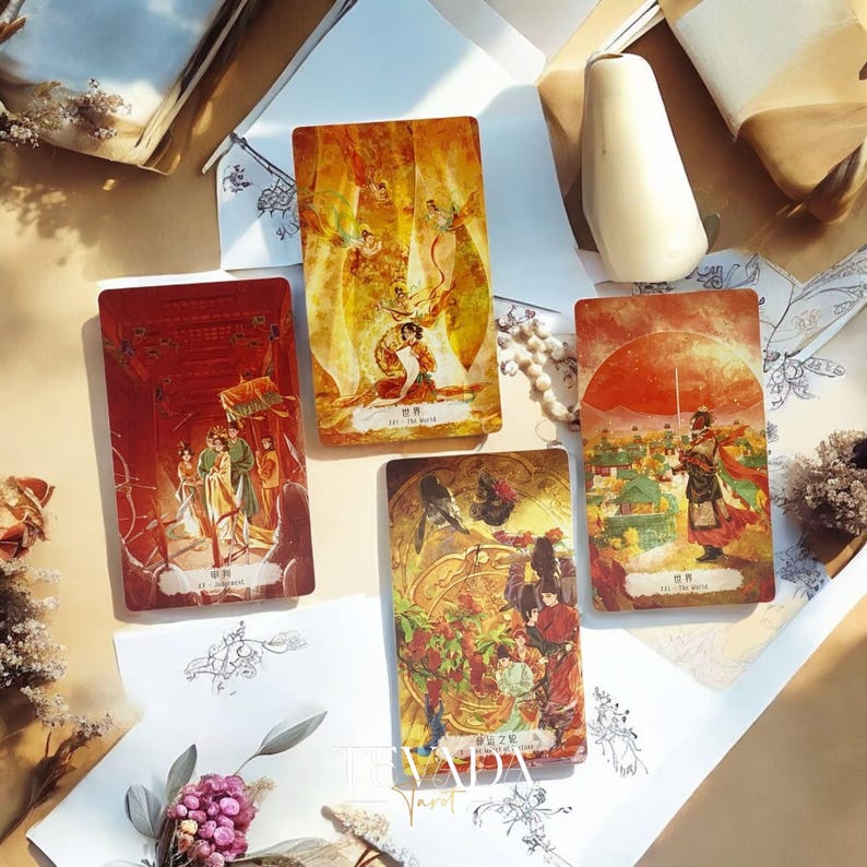 Chang An's Illusion Tarot DELUXE historical Chinese style Indie Tarot Cards for cultural reflection and divination.