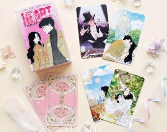 Heart City Monsoon Tarot PINK Edt: Vintage Manhwa Style Romantic Love Indie Deck