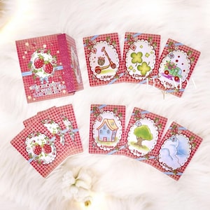 Strawberry Forest Souls Lenormand-Pink Sweet Cartoon Deck Cute Nature Spirits for Healing-Unique Indie Oracle Cards Deck Affirmation Cards