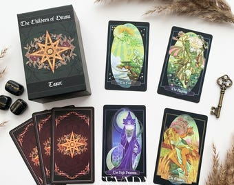 The Children of Ostara Tarot BLACK Edt: Plant Magic Herbal Botanical Divination Deck