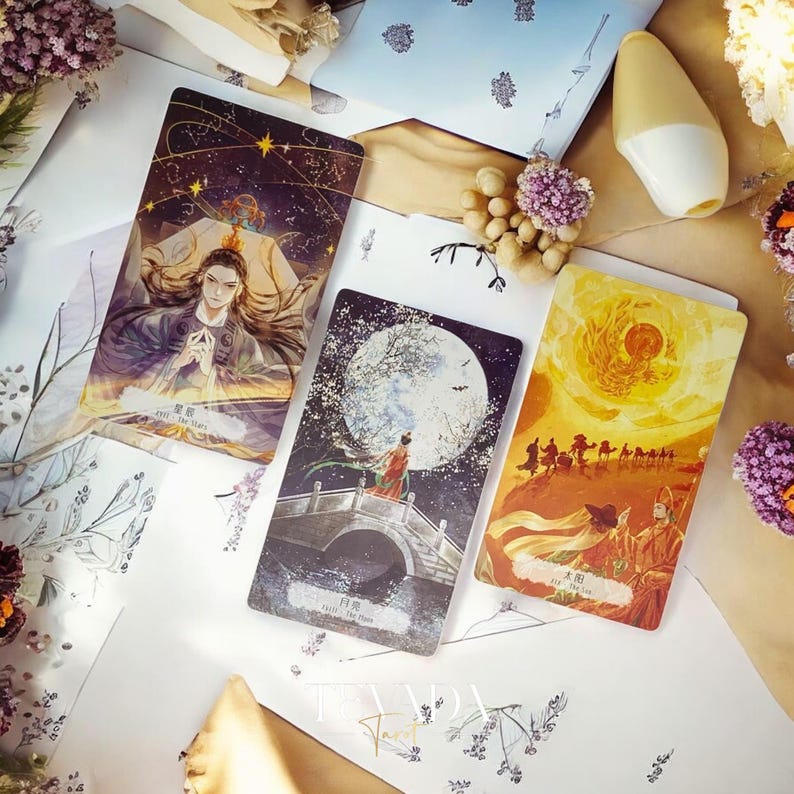 Chang An's Illusion Tarot DELUXE historical Chinese style Indie Tarot Cards for cultural reflection and divination.