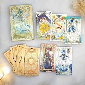 Avalon Revelation Tarot DELUXE-78 carte dei tarocchi acquerelli ispirate alle storie mitiche di Avalon-Mazzo di tarocchi indie unico per principianti