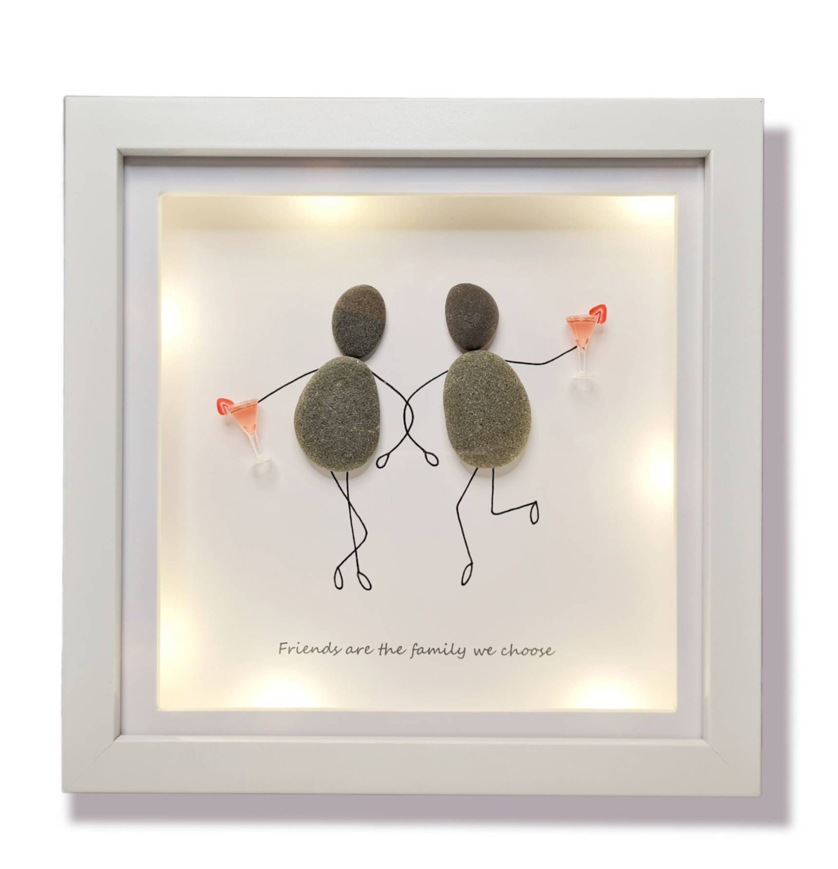 Pebble Art Friends.pebble Art Family. Box Frame Pebble Art Etsy UK