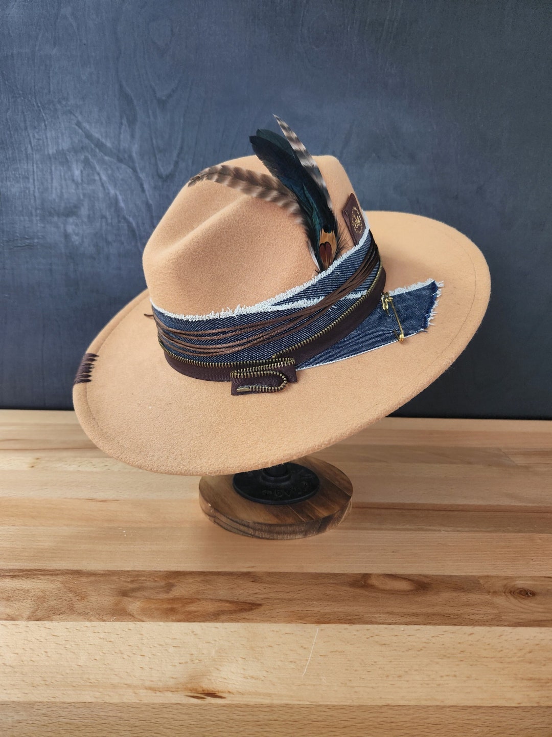 Camel Fedora Hat Wide Brim Fedora Hat Men and Women Fedora Etsy