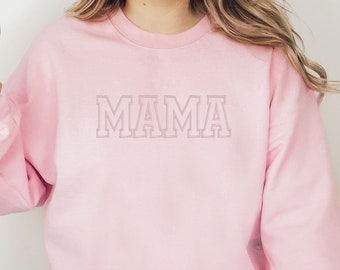 MAMA - Embroidered Crewneck Sweatshirt | Mother's Day Gift | Gift for Mom | | Gift for  Her | Baby Shower | Gender Reveal