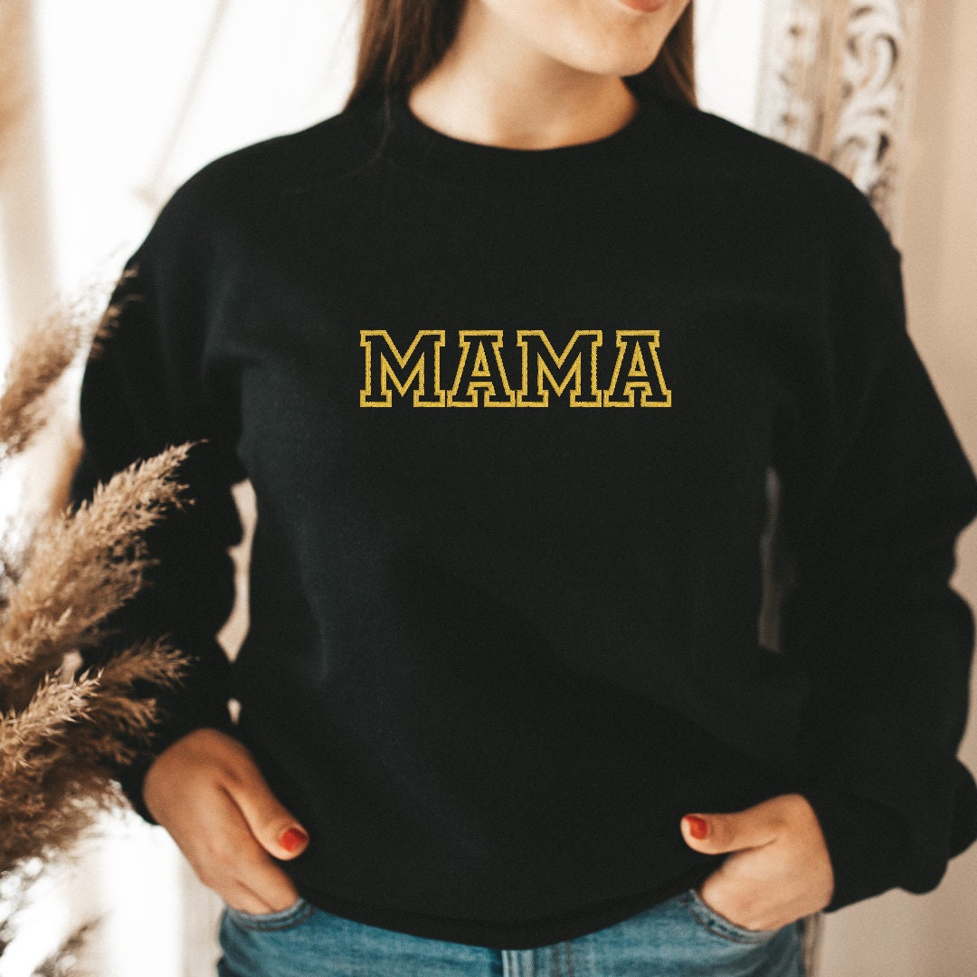 Mama Embroidered Crewneck Sweatshirt, Gender Reveal, Baby Shower, Mother's Day Gift, Gift for Mom