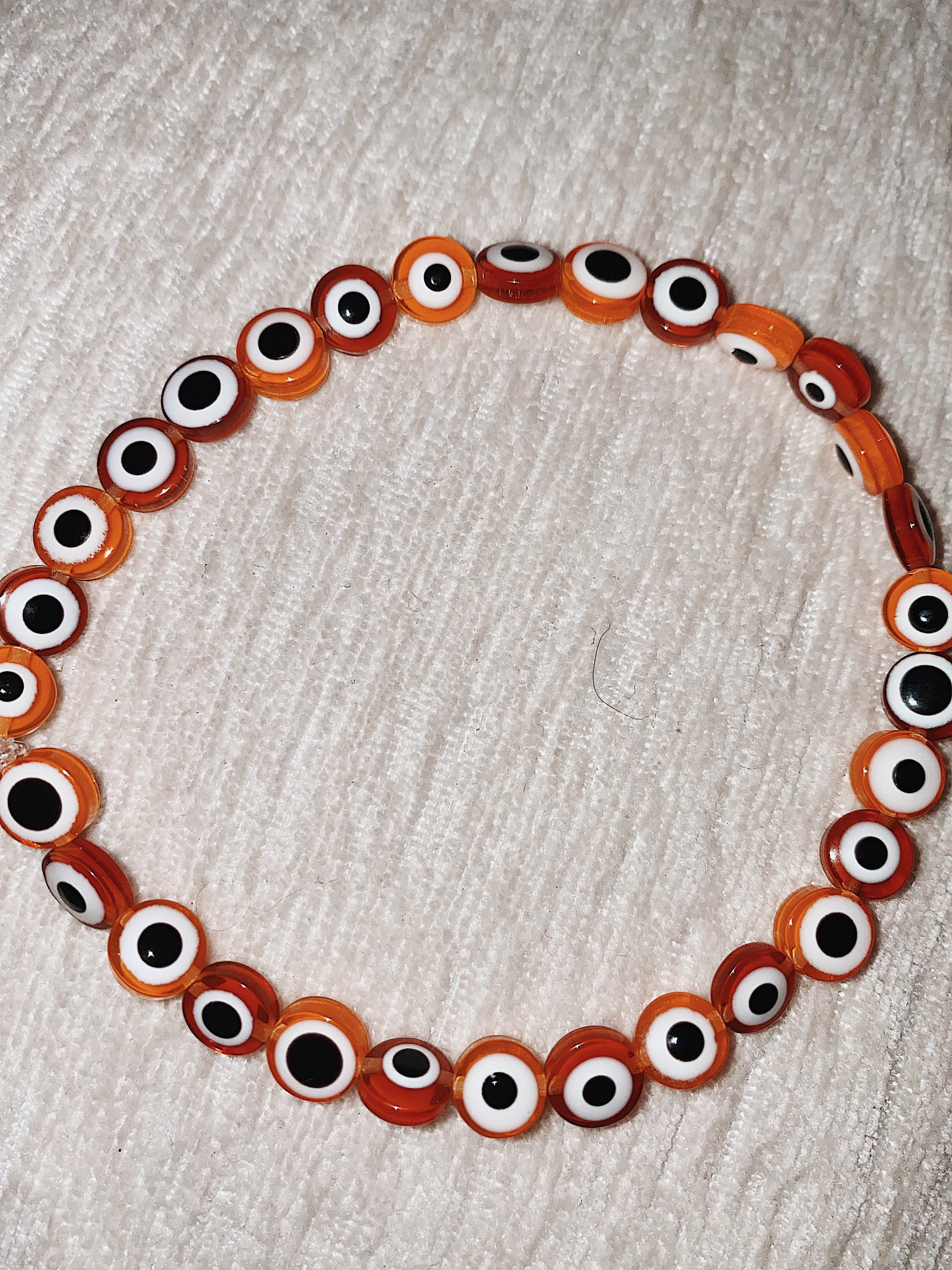 Bracelet Brown and Orange Evil Eye Etsy France