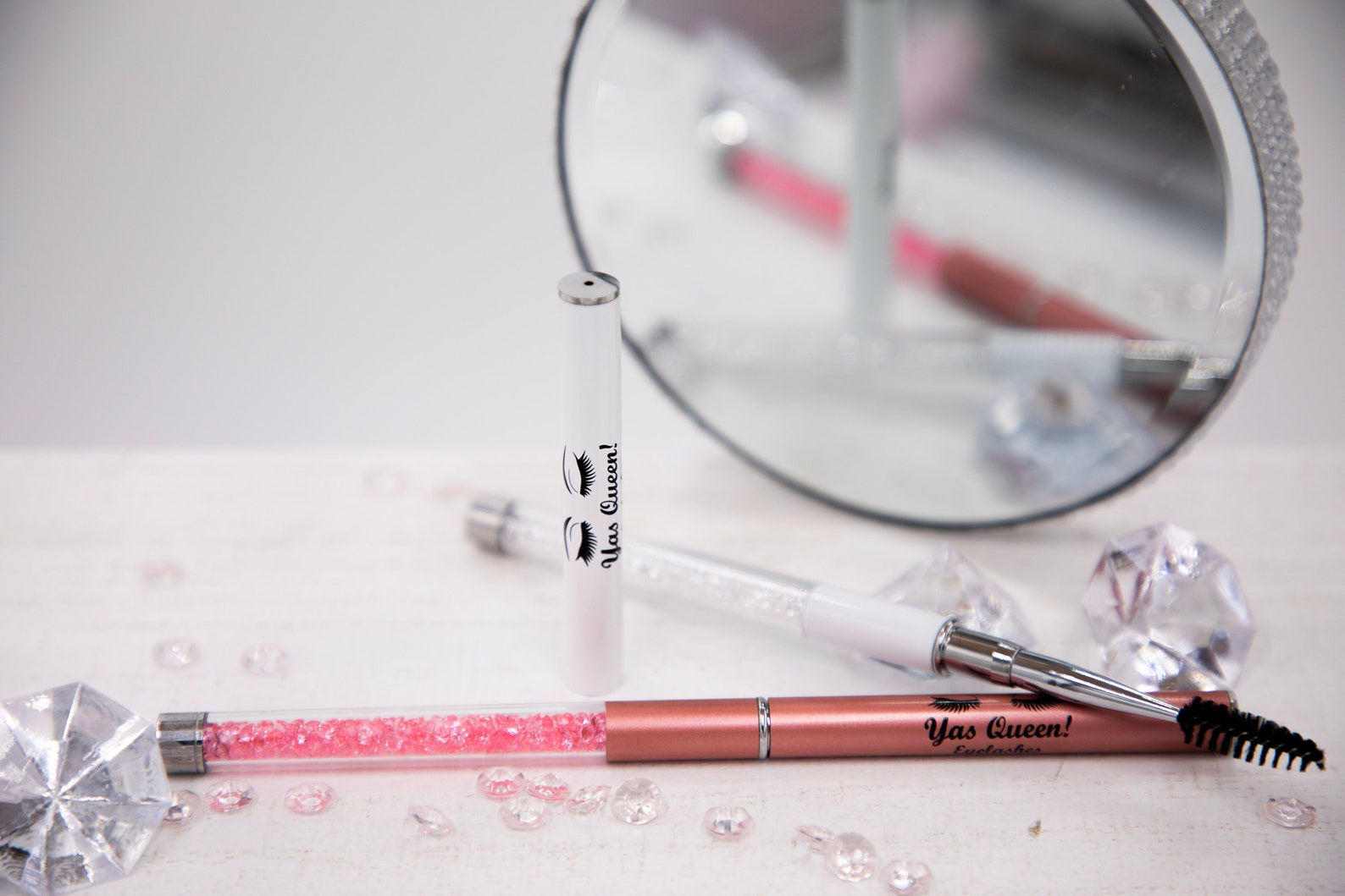 Custom Crystal Eyelash Wand Pink or White Etsy