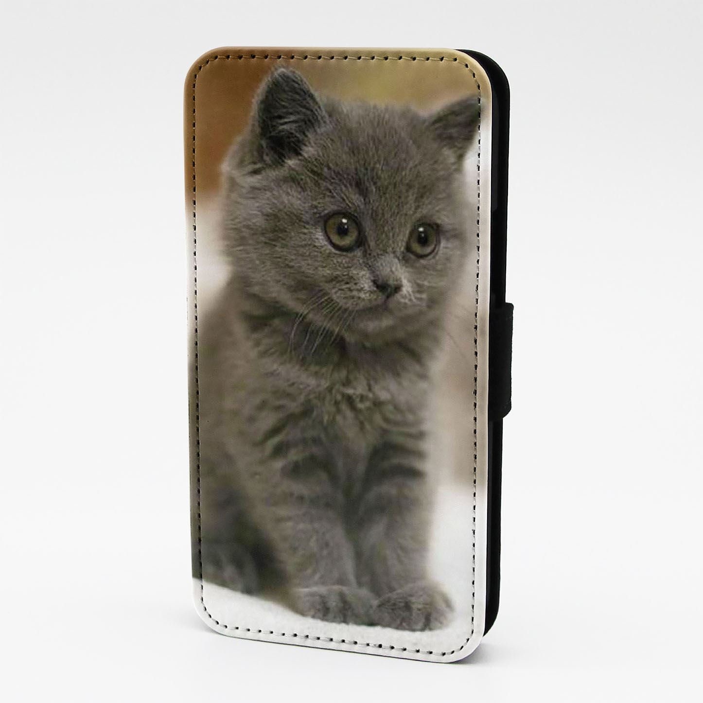 Kitten Grey Cute Cat Fluffy Flip Phone Case Cover Premium Etsy
