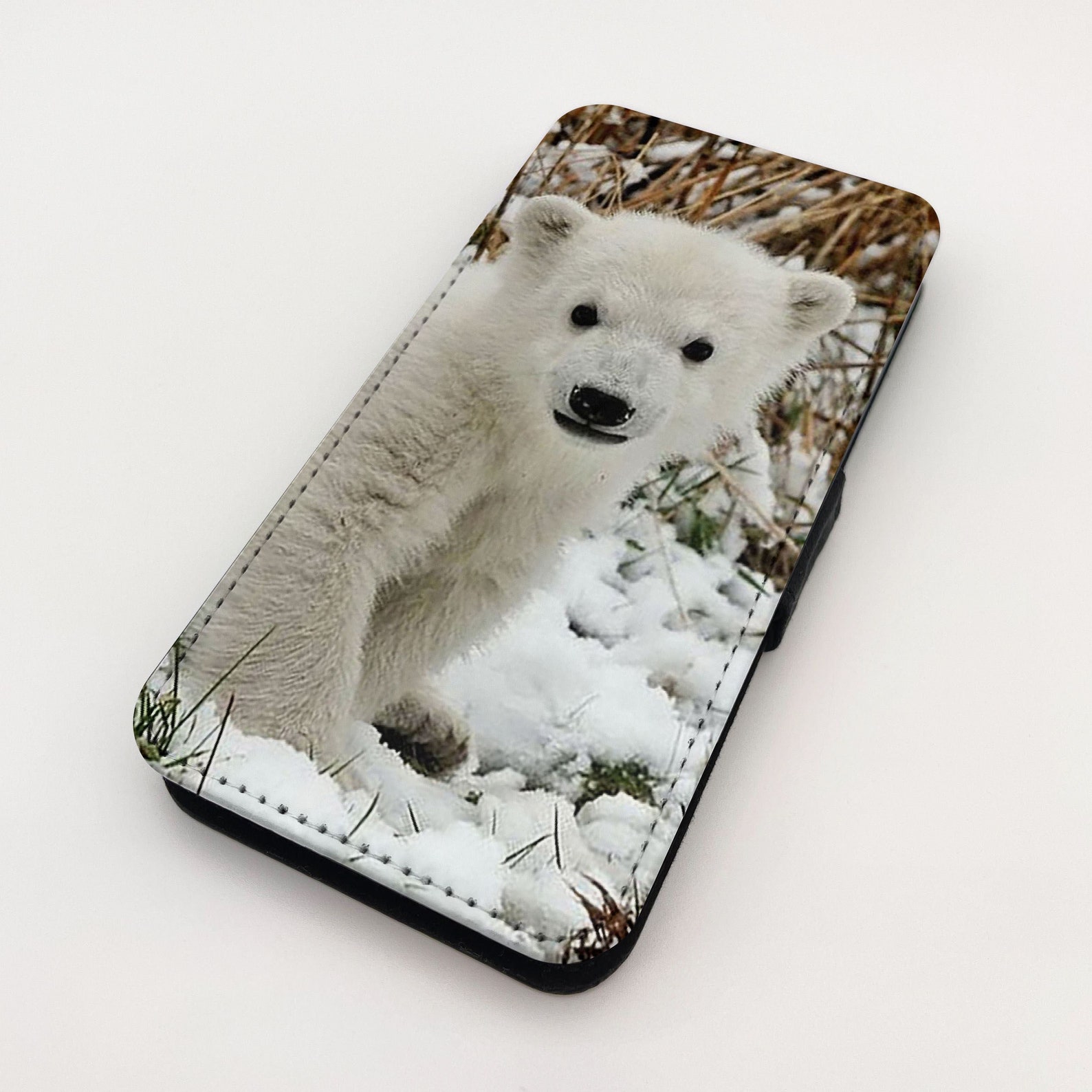 Polar Bear Cub Snow Flip Phone Case Cover Premium Quality for | Etsy