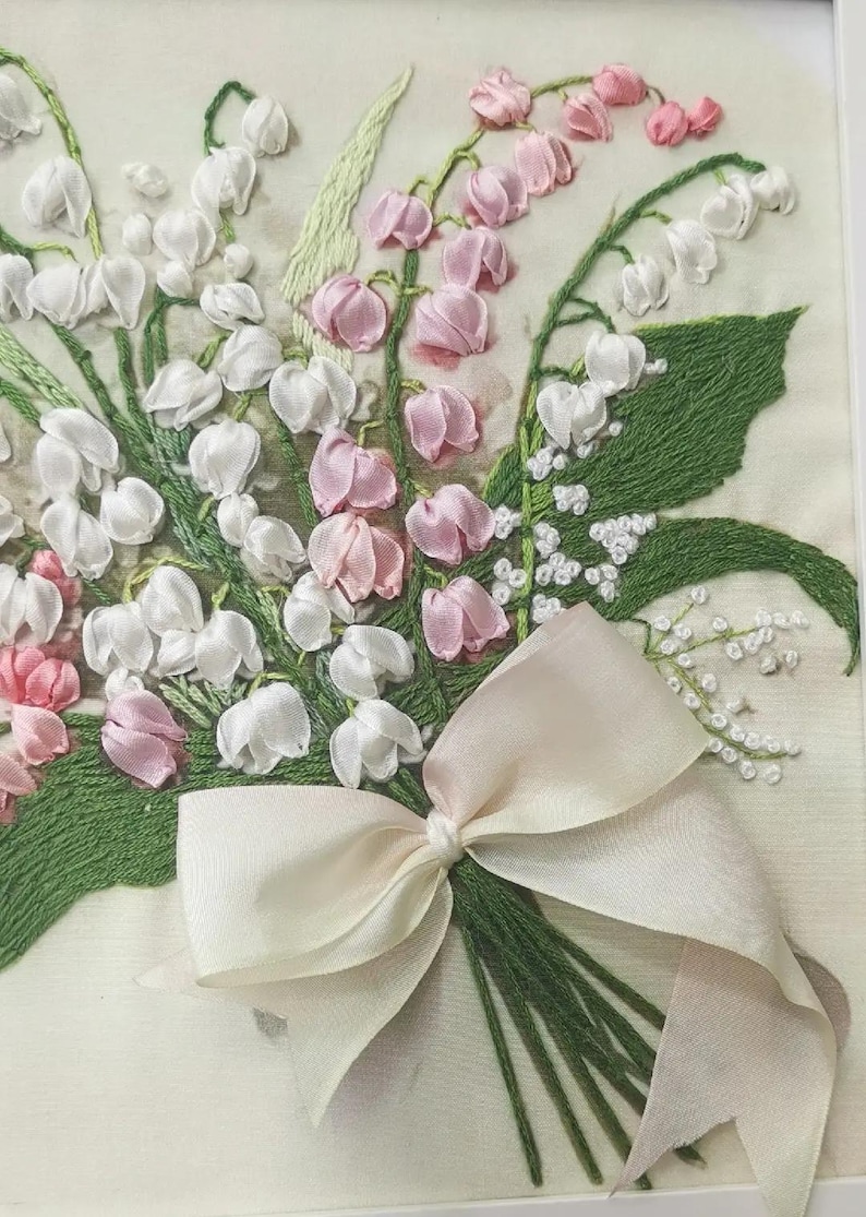 Lily of the Valley 3D Silk Ribbon Embroidery Kit With Video - Etsy