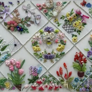 Original Kit For Ribbon Embroidery and Stumpwork With Tutorial Video and instruction book
