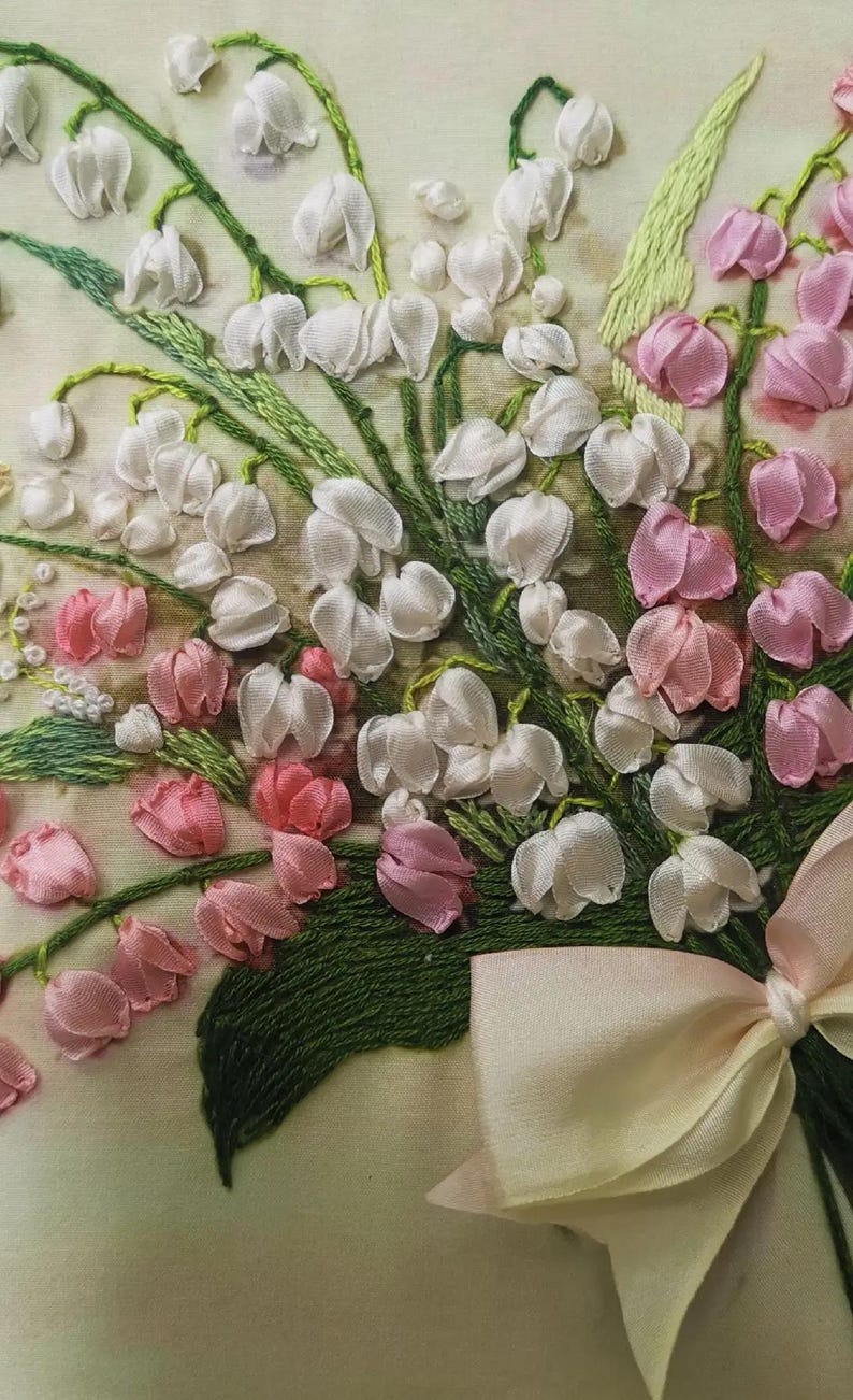 Lily of the Valley 3D Silk Ribbon Embroidery Kit With Video - Etsy