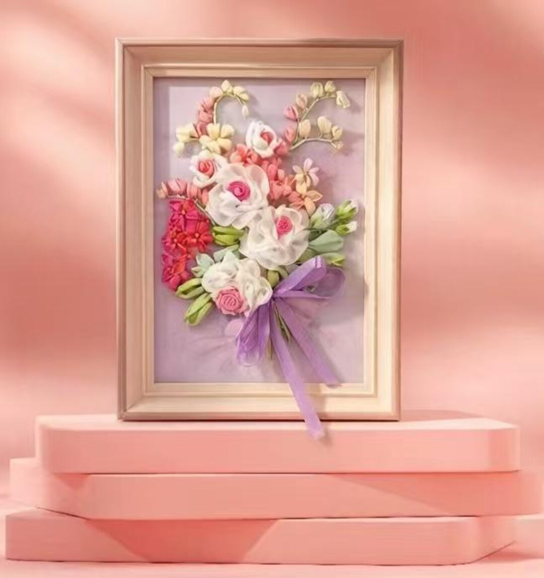 Beginner Flowers Silk Ribbon Embroidery Kit With Tutorial Video, Floral ...