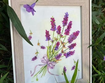 Lavender Silk Ribbon Embroidery Kit: Beginner DIY Craft with Tutorial