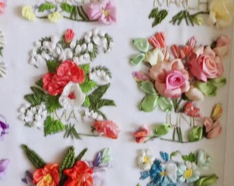 12 Month Flowers Silk Ribbon Embroidery Kit With Tutorial Video