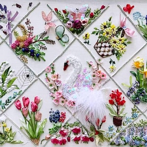 Original Kit For Ribbon Embroidery and Stumpwork With Tutorial Video and instruction book