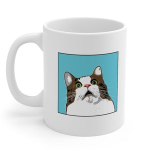 Surprised Cat Mug - Cat Meme Coffe mok - Kattenliefhebbers geschenken - Geheime kerstman ideeën - Kantoor geschenken