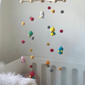 Mobile Crochet Parrot / Mobile Birds / Baby Room Decoration / Birth Gift / Handmade