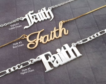 Faith Necklace For Women., Motivational Necklace, Faith Pendant, Stay Strong Necklace, Believer Jewelry, Soulmate Necklace, Baptism Necklace