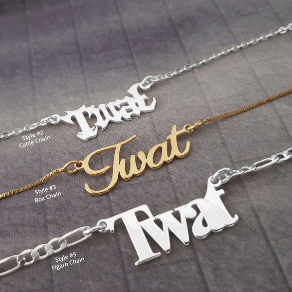 Twat Necklace, Don't Be A TwatWaffle, Coochie Necklace, TW@ Necklace, Cuntcake Twatwaffle, Sassy Jewelry, Twat Jewelry for BFF, Twat Face