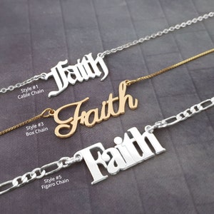 Colar de fé para mulheres., Colar motivacional, Pingente de fé, Colar Stay Strong, Joias de crente, Colar de alma gêmea, Colar de batismo