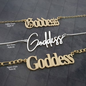 Colar de Deusa para Mulheres, Pingente de Deusa, Colar com Placa de Identificação de Deusa, Presente para Ela, Colar de Deusa 5 Estilos, Você É um Colar de Deusa