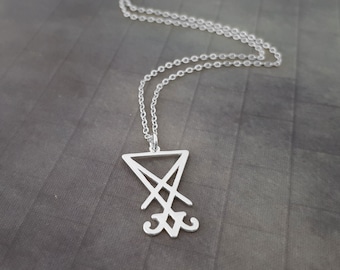 Sigil of Lucifer Necklace, Seal of Satan Necklace, Lucifers Pendant, Sigil of Satan, Satan Necklace, Gothic Jewelry, Alternative Jewelry