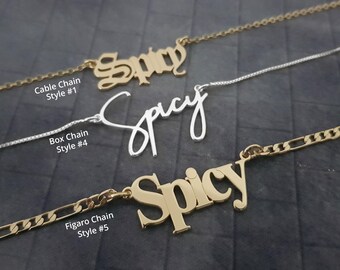 Spicy Necklace, Spicy Name Necklace, Spicy Pendant, Hot Necklace, Naughty Jewelry, Spicy Necklace 5 Styles, Kinky Necklace, Funny Gift