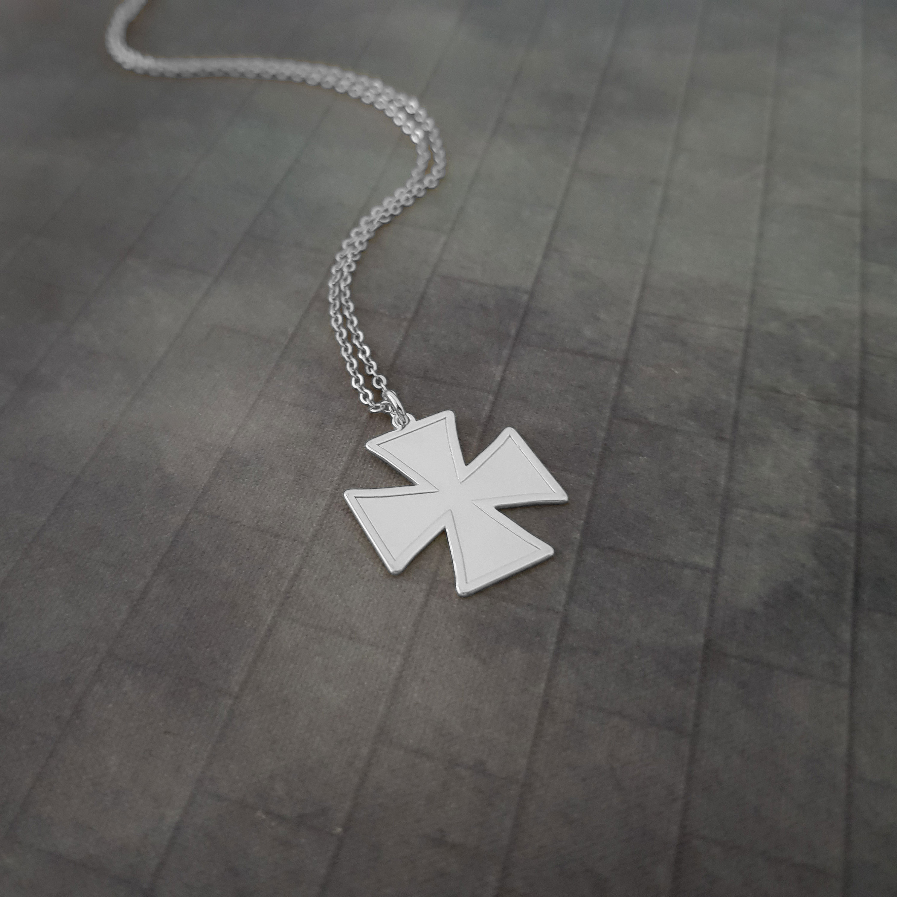 Iron Cross Necklace, Cross Necklace, Catholic Necklace, Iron Cross Pendant, Occult Cross Neckalce, Gothic Cross, Gift for him
