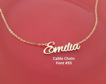 Minimalist Name Necklace, Dainty Name Necklace For Her, Name Necklace for Women, Gift For Daugther, Script Name Necklace, Name Jewelry Gift