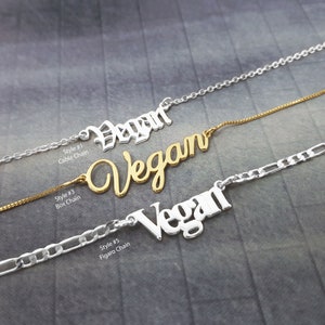 Collar vegano, joyería vegana, liberación animal, joyería por los derechos de los animales, collar vegano, regalo para un amigo vegano, collar de orgullo vegano
