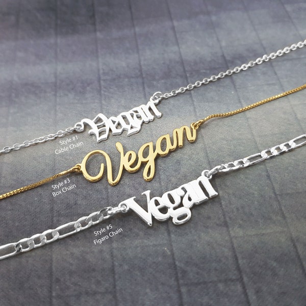 Collier végétalien, bijoux végétaliens, libération des animaux, bijoux droits des animaux, collier végétalien, cadeau pour ami végétalien, collier de fierté végétalienne