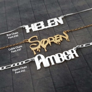 Personalized Name Necklace, Custom Name Plate, Personalized Any Word/Name Necklace, Gold Name Necklace, Silver Name Necklace, Gift For Her