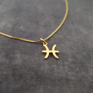 Tiny Pisces Necklace, Tiny Pisces Symbol Necklace, Tiny Pisces Zodiac Necklace, Tiny Pisces Necklace, Tiny Pisces Constellation Gift image 2