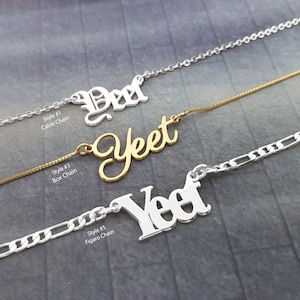 Collar Yeet, collar Yeet o Be Yeeted, joyería Dank Meme, regalos de amistad, joyería divertida, collar de jerga, collar Yeet 5 estilos