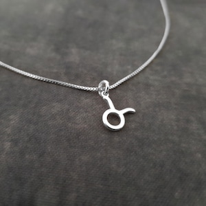 Tiny Taurus Necklace, Tiny Taurus Symbol Necklace, Tiny Taurus Zodiac Necklace, Tiny Taurus Necklace, Tiny Taurus Constellation Gift