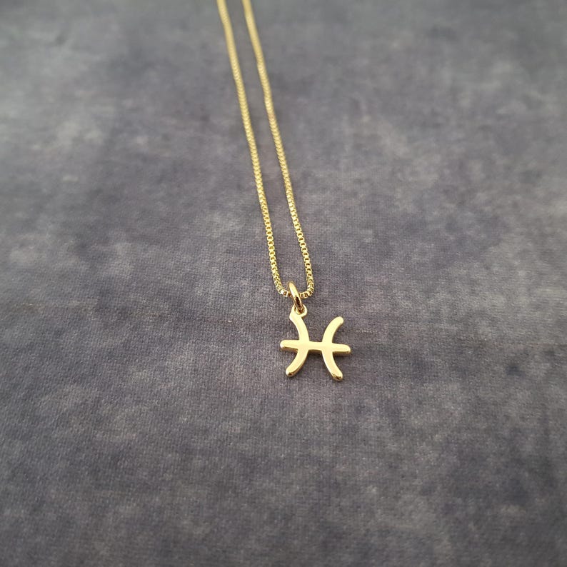 Tiny Pisces Necklace, Tiny Pisces Symbol Necklace, Tiny Pisces Zodiac Necklace, Tiny Pisces Necklace, Tiny Pisces Constellation Gift image 4