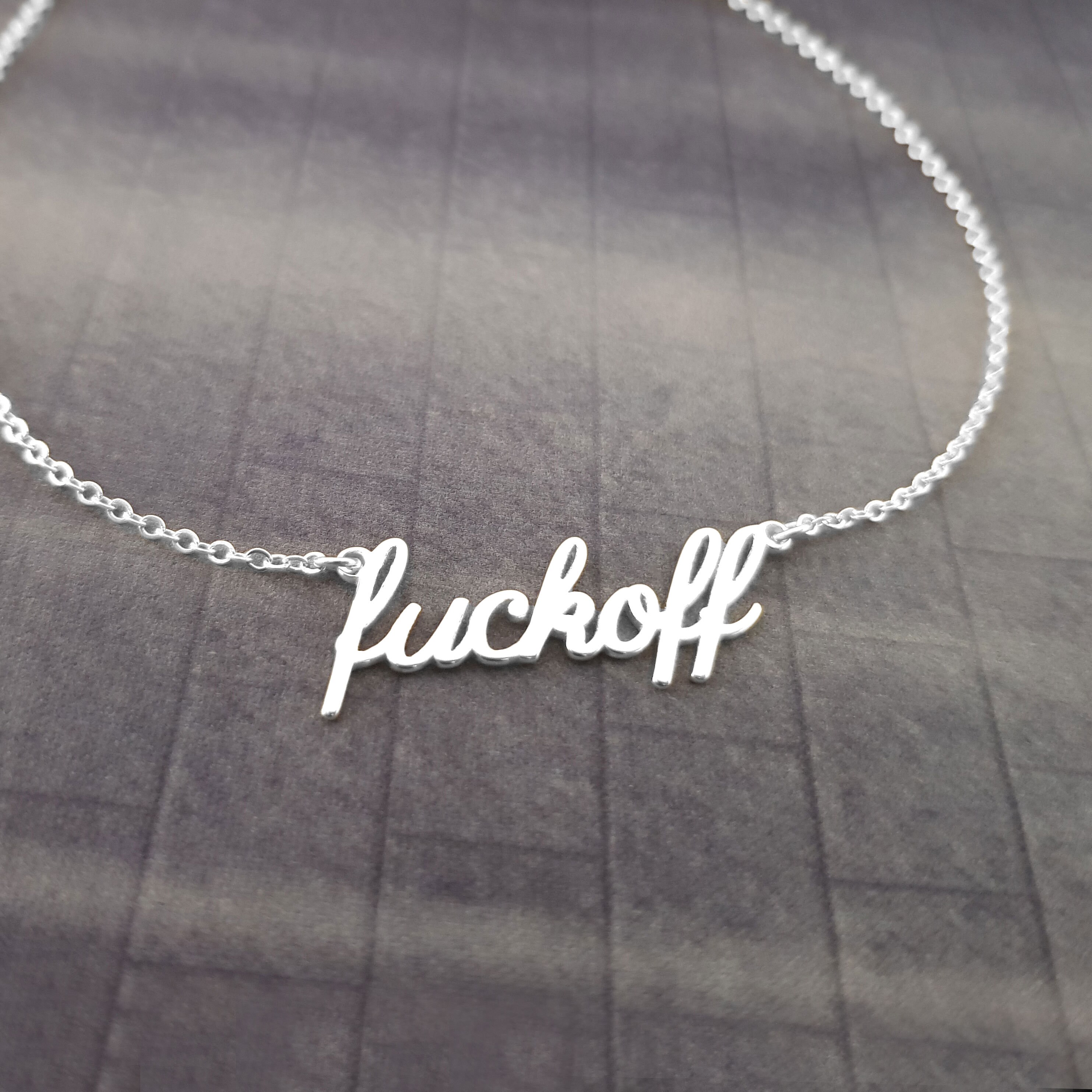 Fuck off Necklace Fuck off Name Necklace Funny Necklace - Etsy