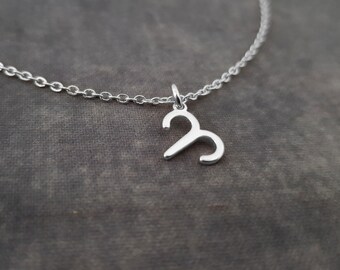 Tiny Aries Necklace, Tiny Aries Symbol Necklace, Tiny Aries Zodiac Necklace, Tiny Aries Necklace, Tiny Aries Constellation Gift