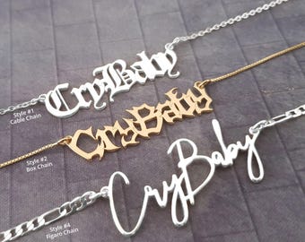 Cry Baby Necklace, Crybaby Necklace, Cry Baby Pendant, Kinky Necklace, Kinky Jewelry, Cry Baby Necklace 5 Styles, Mature Necklace Funny Gift